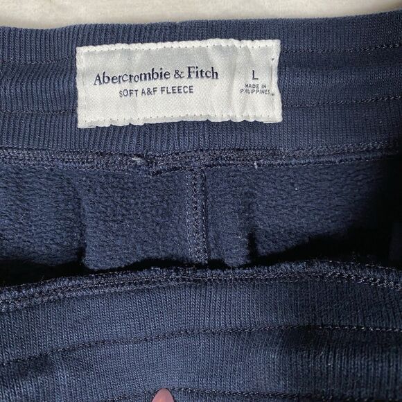 Abercrombie & Fitch A&F Soft Fleece Shorts Men's L Blue Drawstring Lounge Moose - Picture 3 of 8